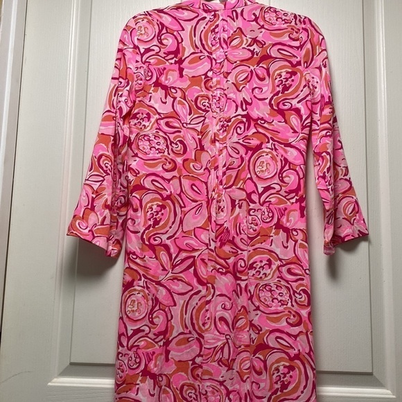 Lilly Pulitzer Sz XSm Sarasota Pintuck Tunic Dress Mango Salsa - Picture 4 of 11